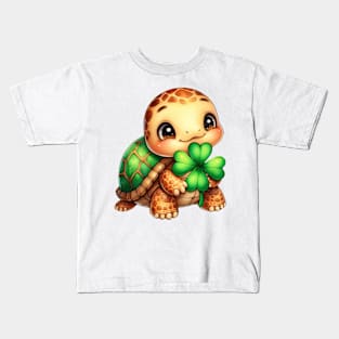 Clover Turttle St Patricks Day Kids T-Shirt